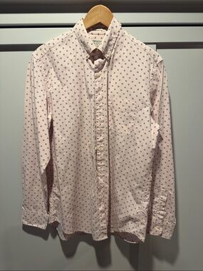 J. Crew Pink Button-Down Shirt with Navy Micro Floral Print